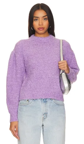 525 Fass Boucle Puff Sleeve Pullover Sweater in Purple