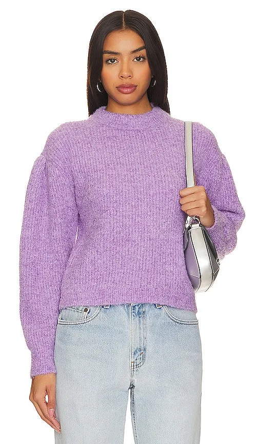 525 Fass Boucle Puff Sleeve Pullover Sweater in Purple