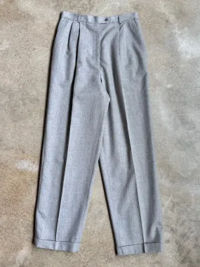 90s Vintage Talbots Grey Wool Pleated Trousers (W28")