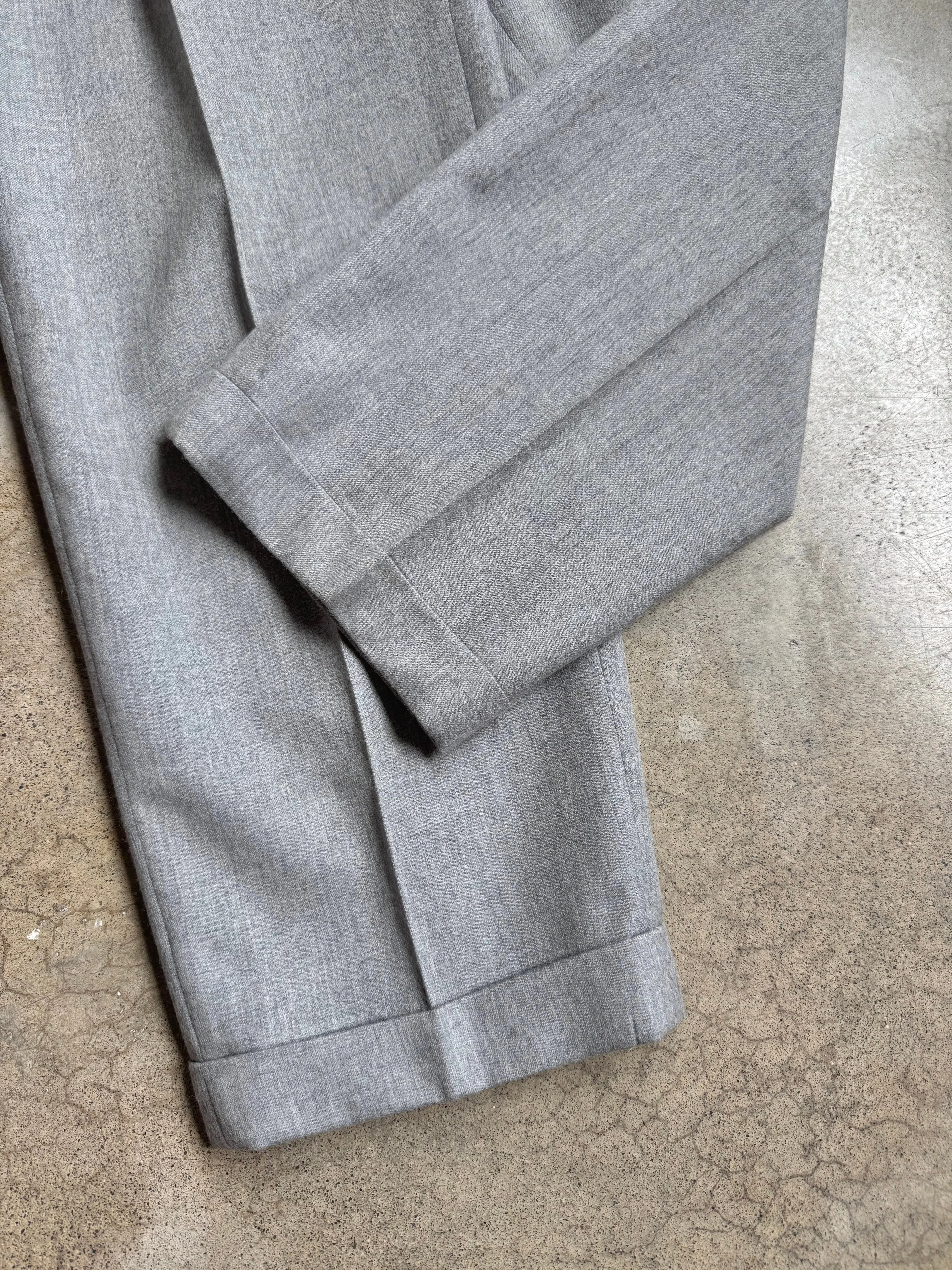 90s Vintage Talbots Grey Wool Pleated Trousers (W28")