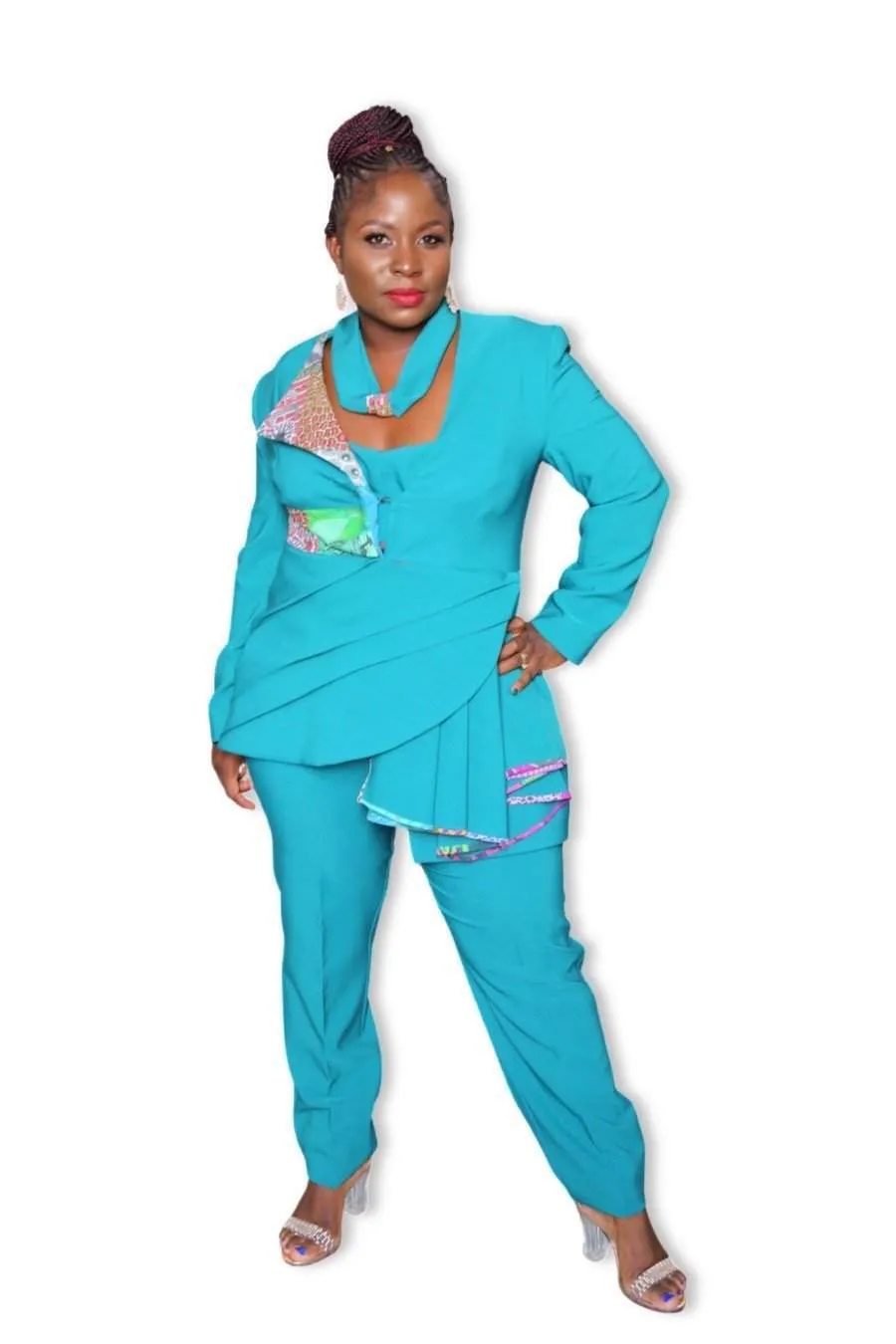 African Office Suit Fashion Touch Green