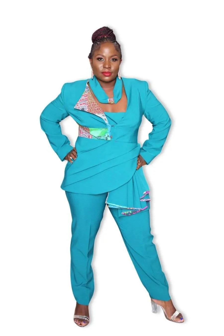 African Office Suit Fashion Touch Green
