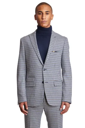 Ashton Peak Jacket - slim - Blue White Houndstooth