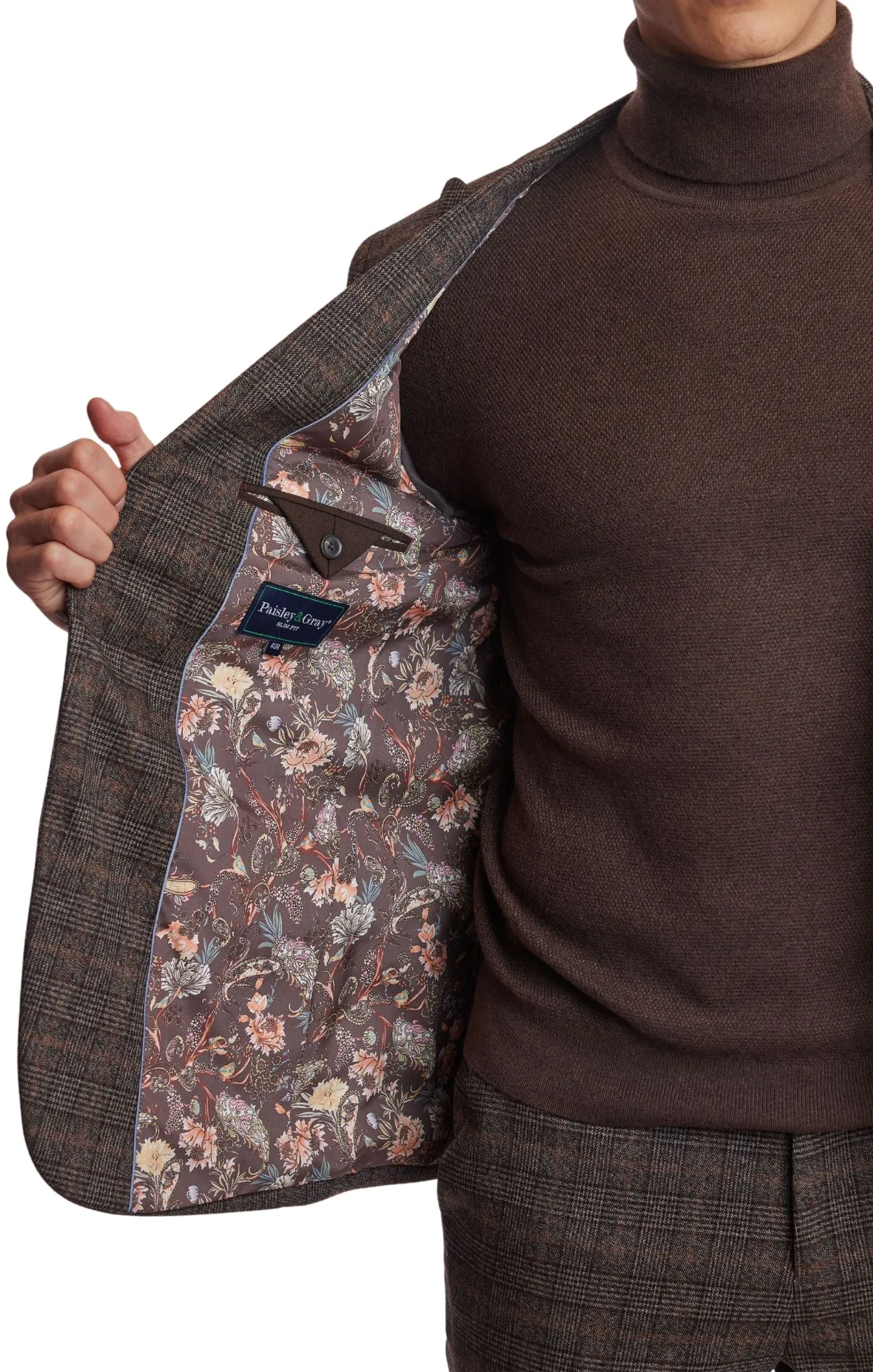 Ashton Peak Jacket - slim - Brown Camel Plaid