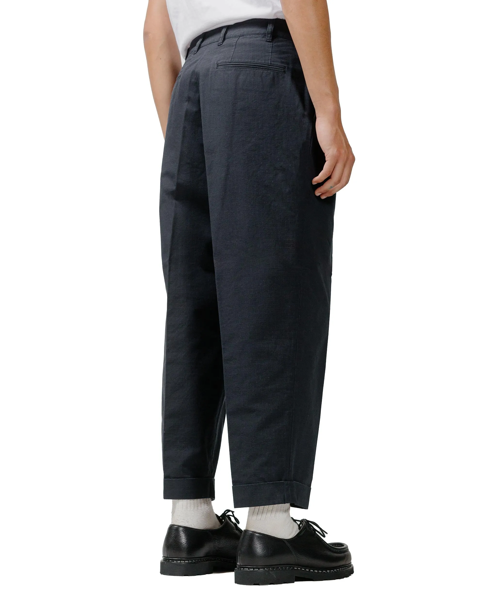 Beams Plus Lost & Found 2Pleats Cotton Ripstop Black