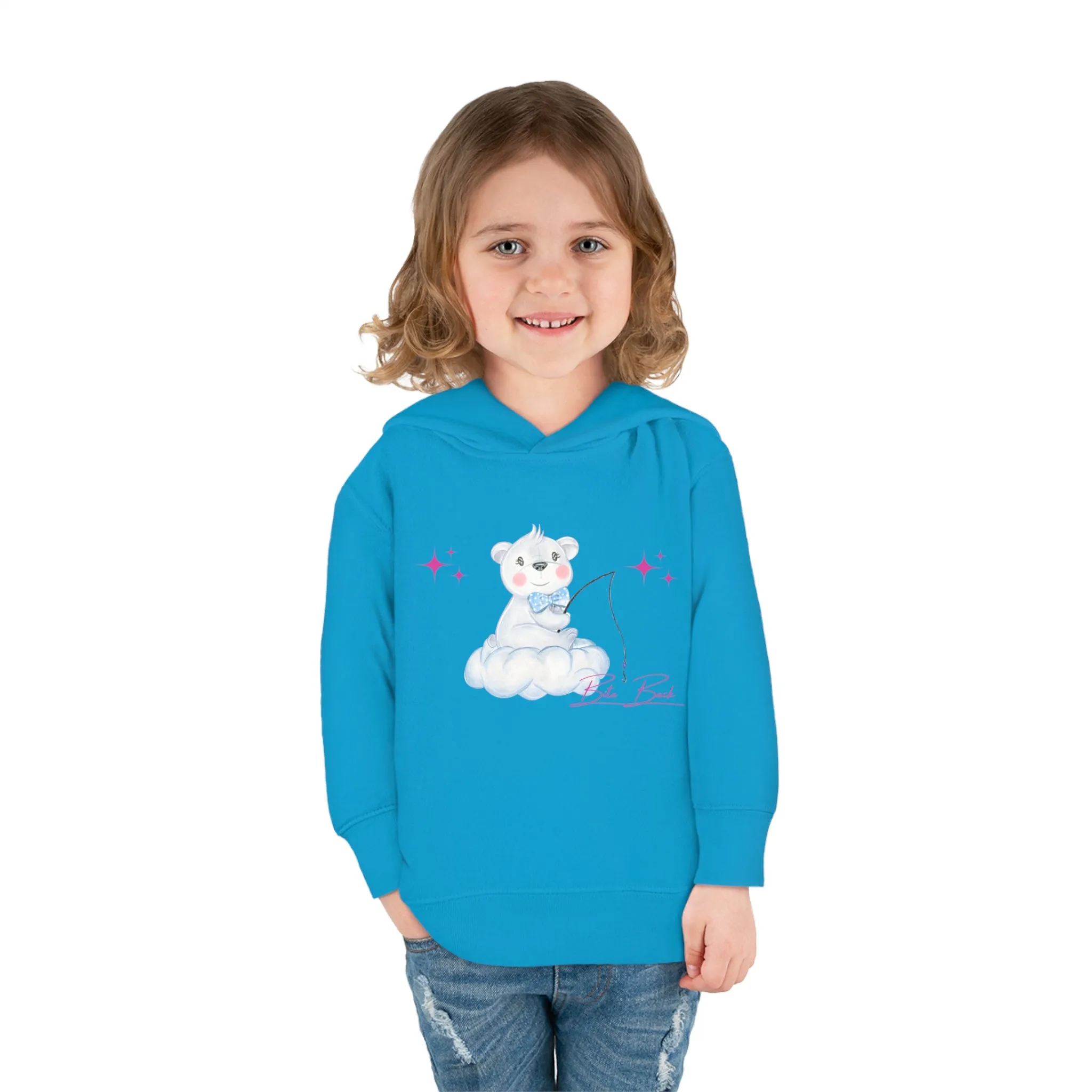 Fishing Bear Toddler Pullover Fleece Hoodie