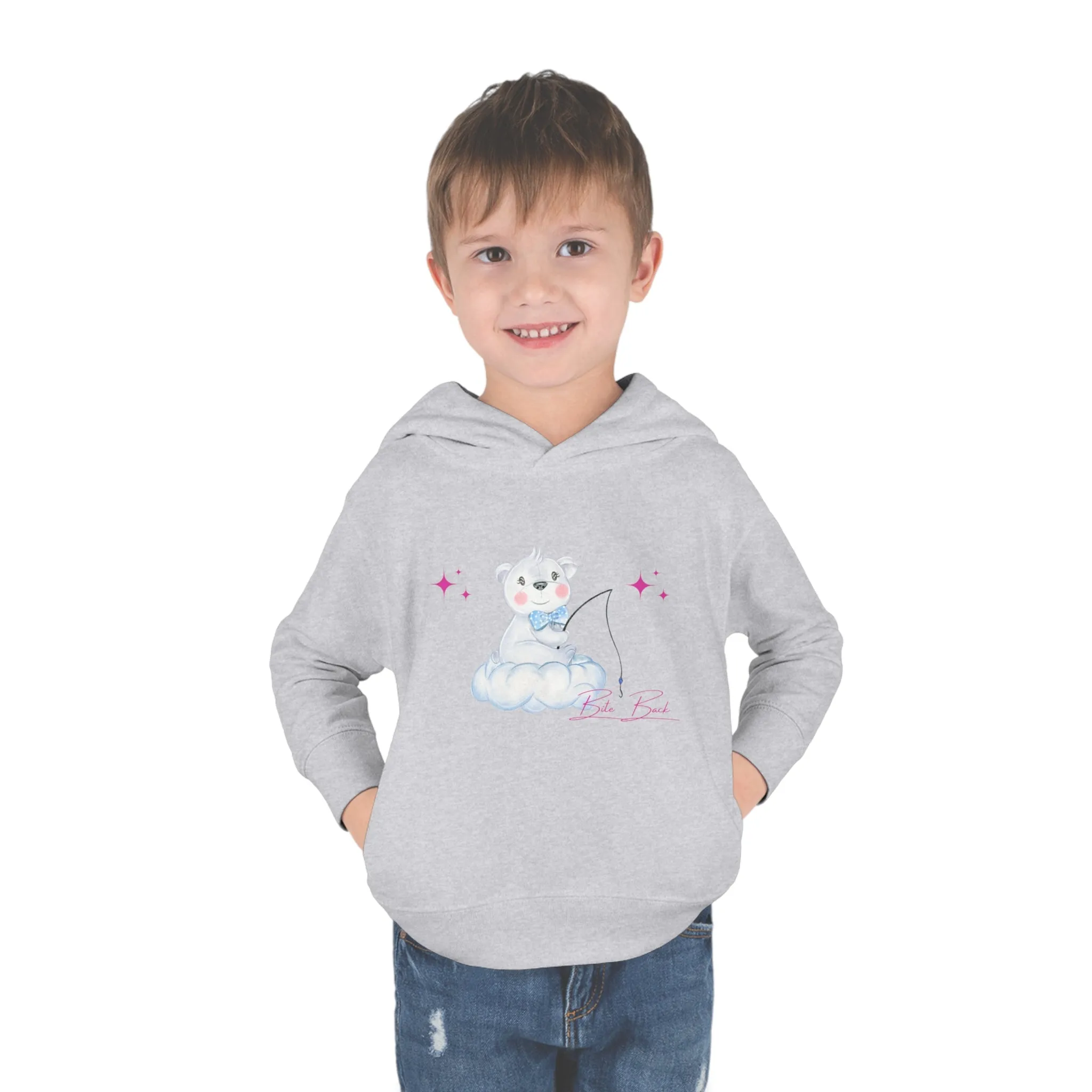 Fishing Bear Toddler Pullover Fleece Hoodie