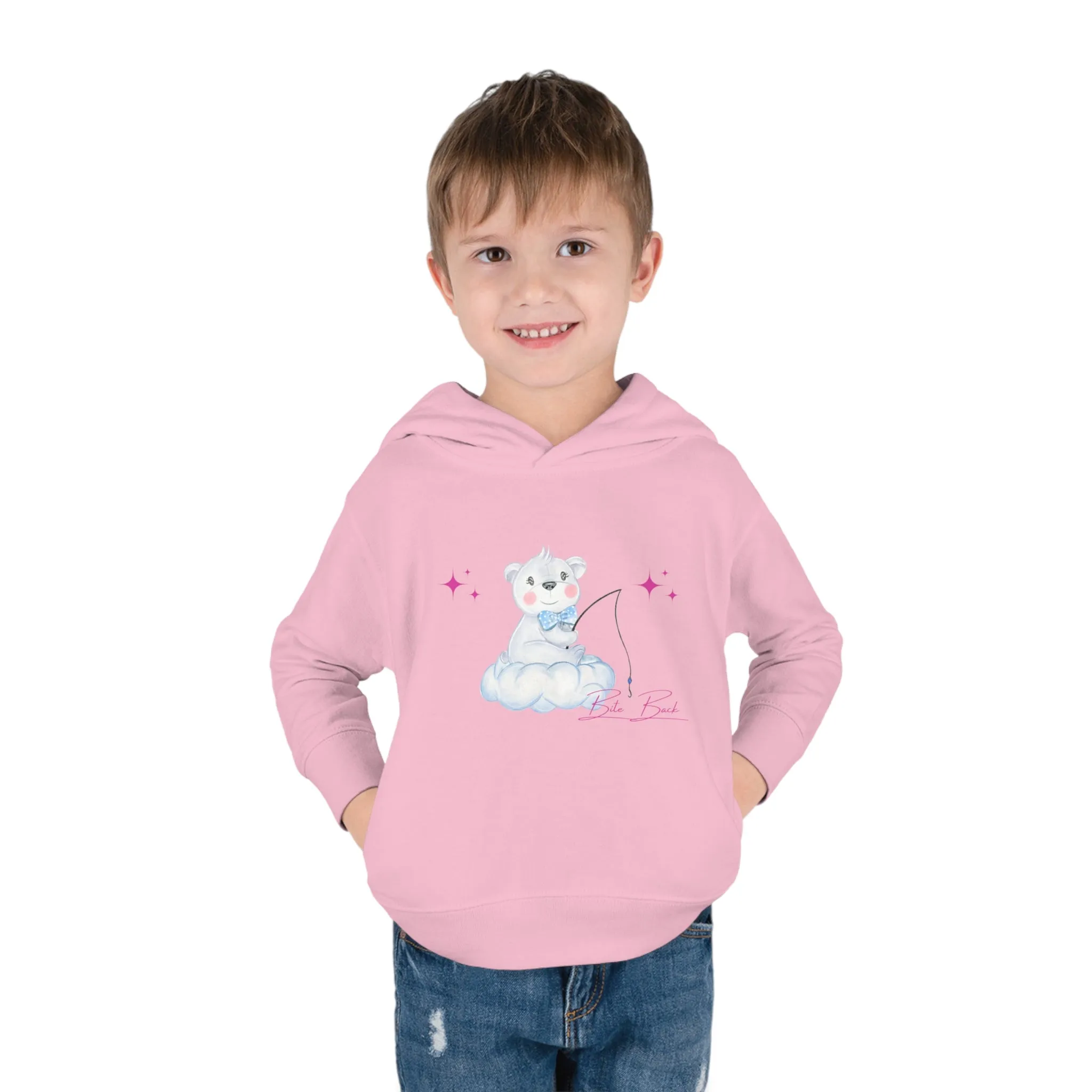 Fishing Bear Toddler Pullover Fleece Hoodie