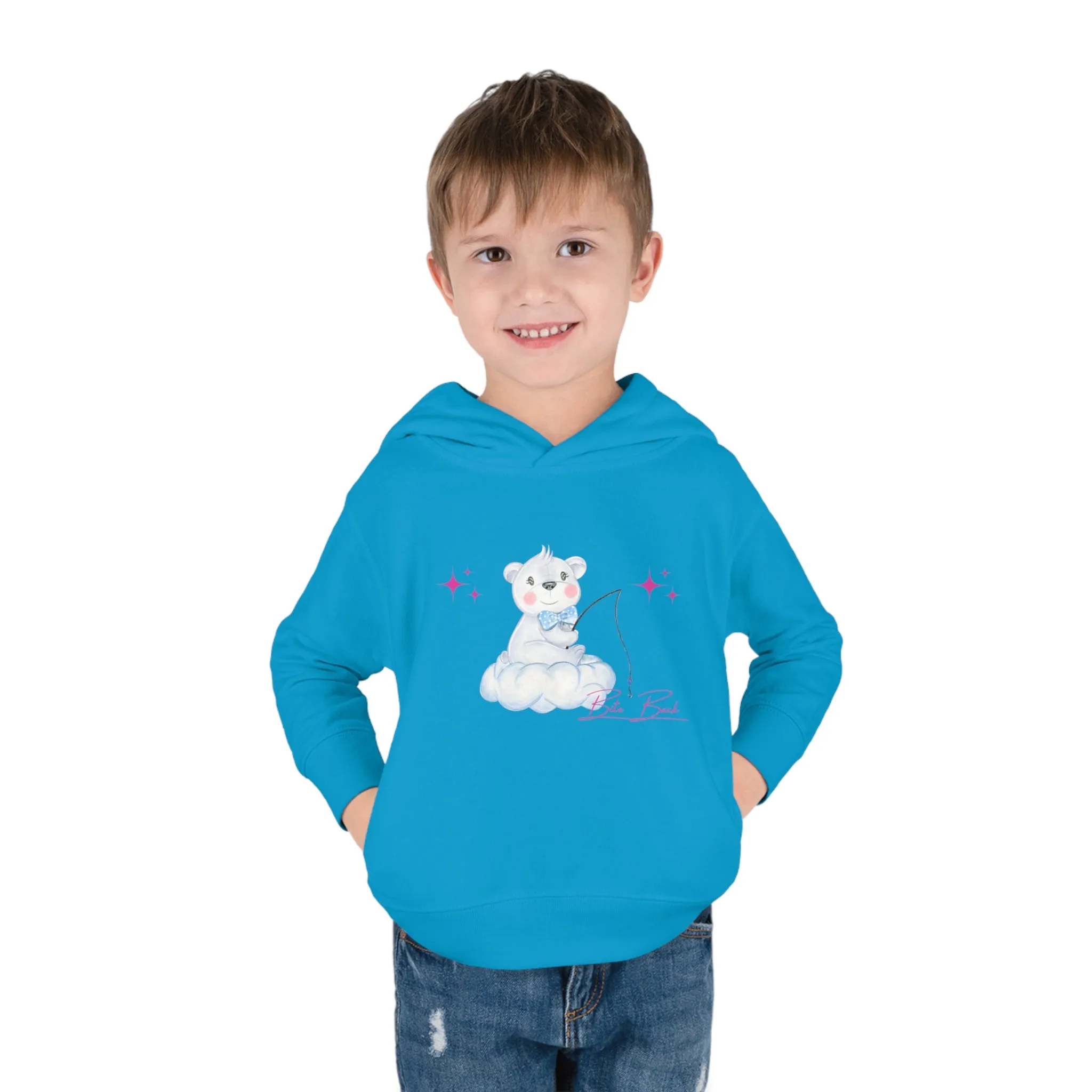 Fishing Bear Toddler Pullover Fleece Hoodie
