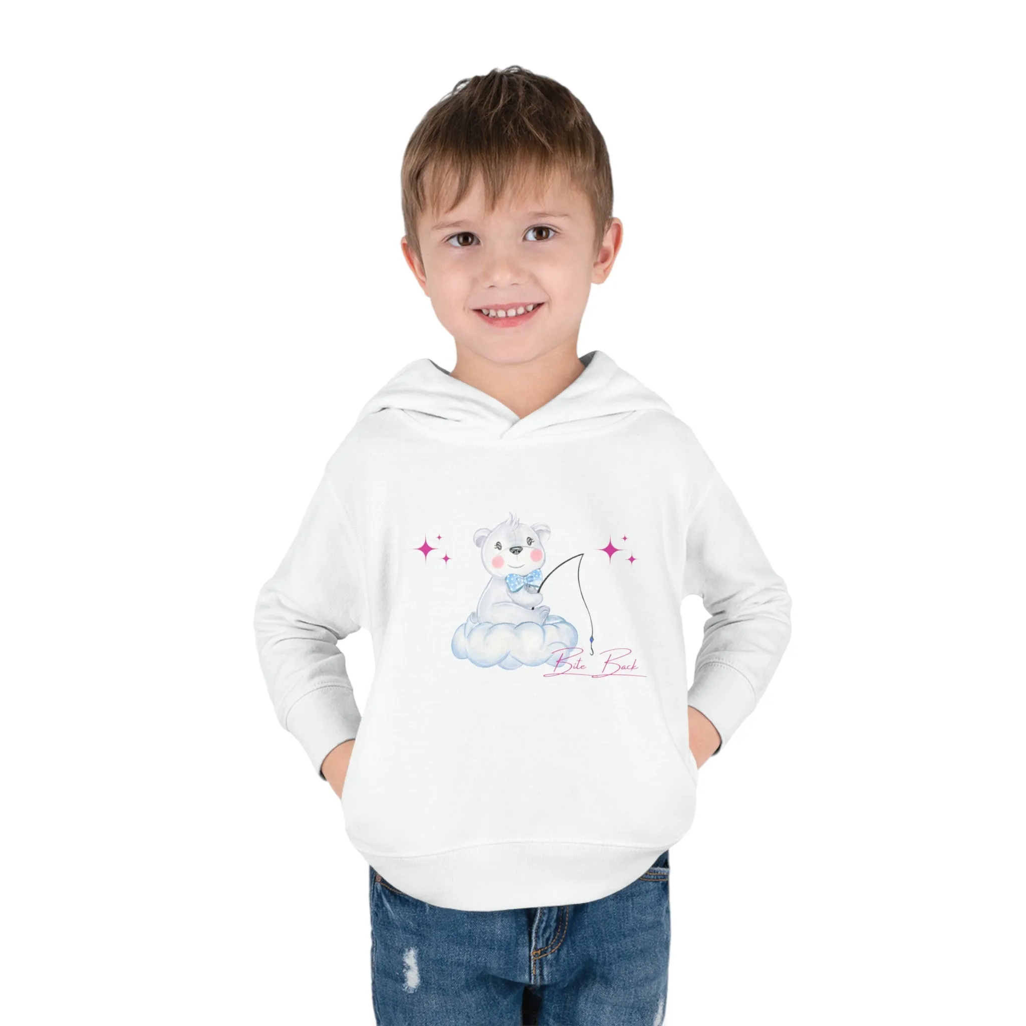 Fishing Bear Toddler Pullover Fleece Hoodie