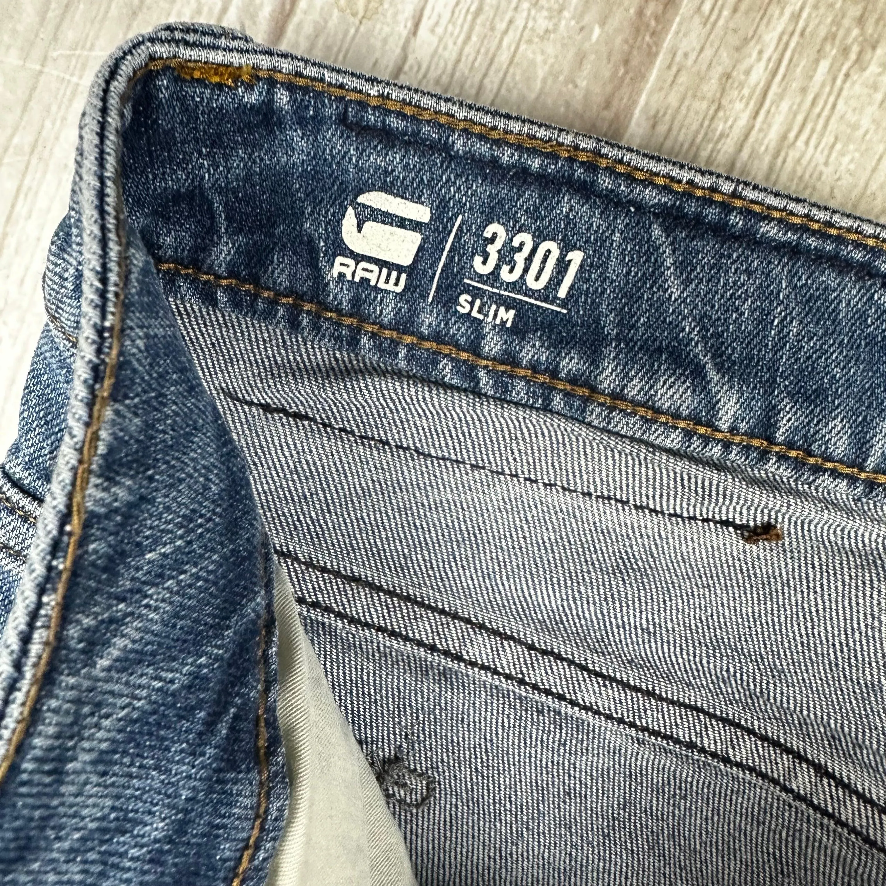 G Star  Raw Mens '3301 Slim' Jeans -Size 36/34