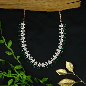 Green Zircon/AD Necklace Set 13170-9984
