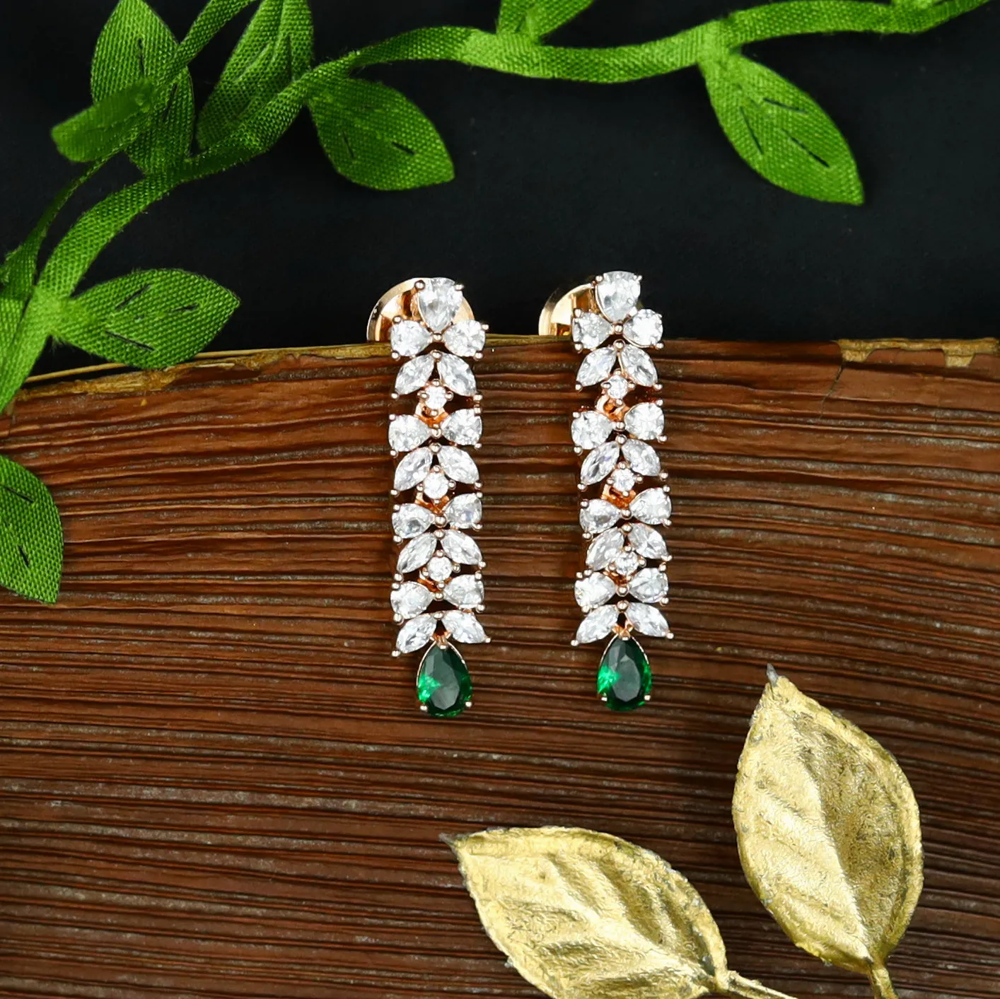 Green Zircon/AD Necklace Set 13170-9984