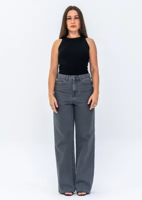 Grey Wide Leg Jeans