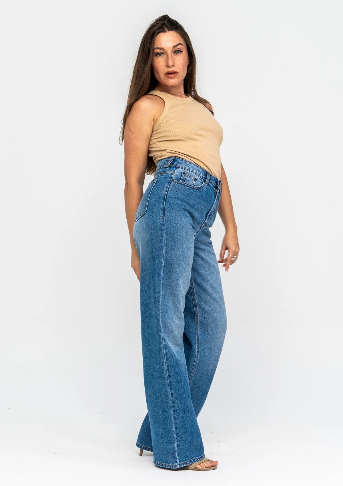 High Rise Wide Leg Jeans