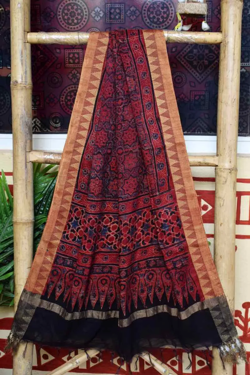 Indigo Kantha Naturally Dyed  Ajrakh Block Print Set
