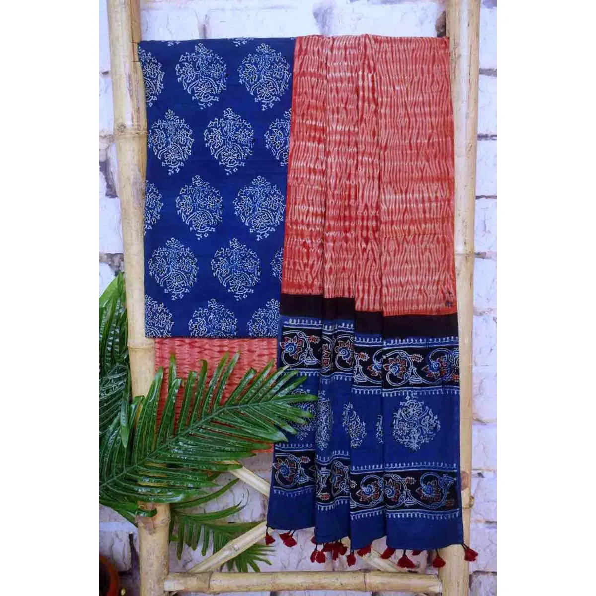 Indigo Special Ajrakh Shibori Cotton Suit