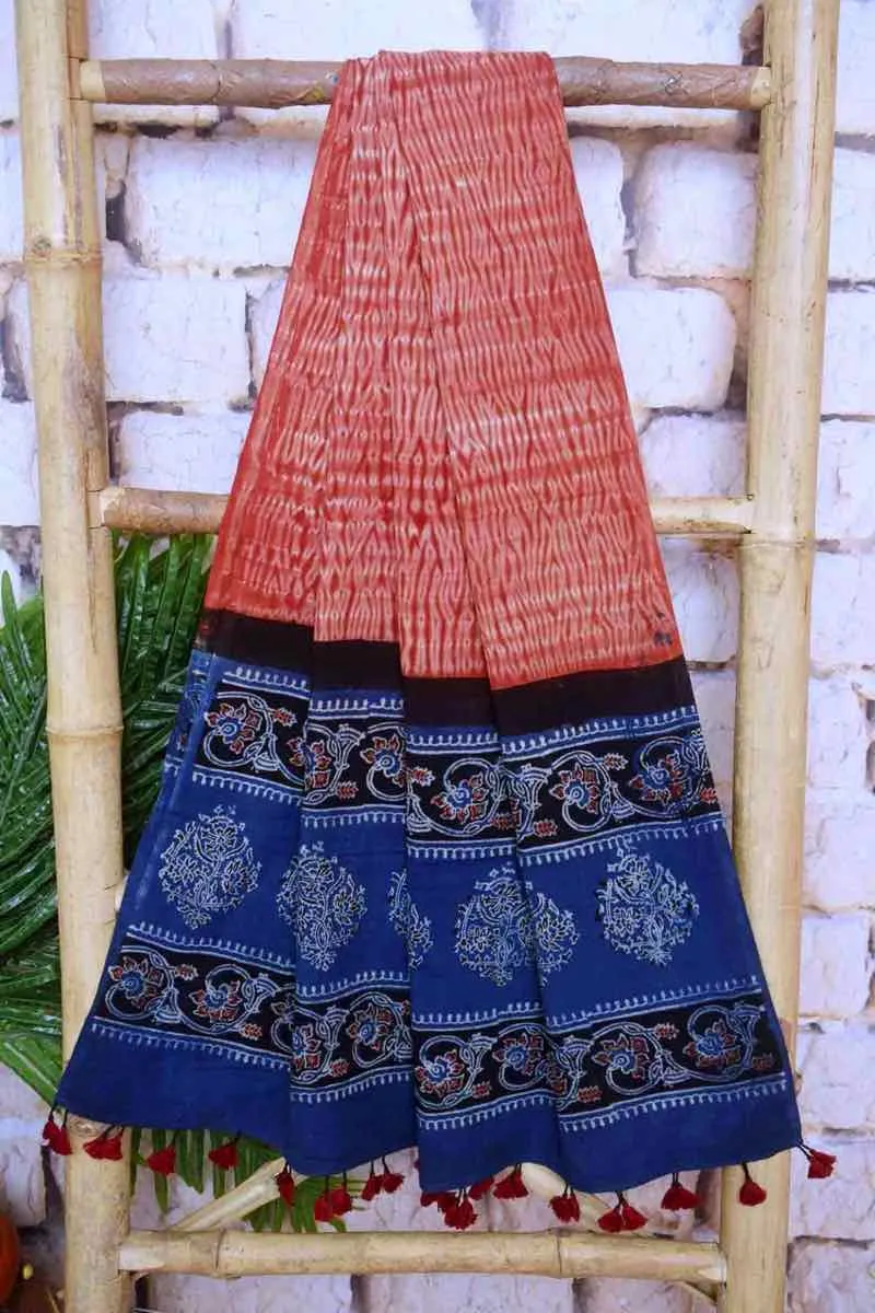 Indigo Special Ajrakh Shibori Cotton Suit
