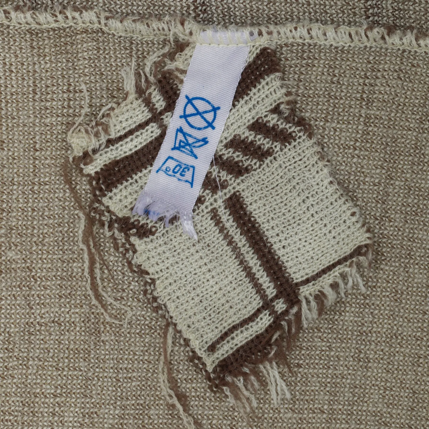 Intarsia Windowpane Schurwolle Pattern Rib Knit Vest