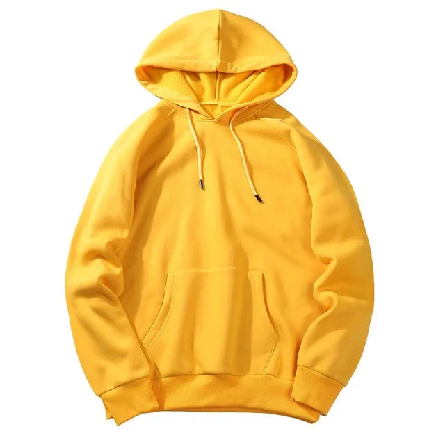 Laamei EU Size Fashion Colorful Hoodies Men's Thicken Clothes Winter Sweatshirts Men Hip Hop Streetwear Solid Fleece Man Hoody