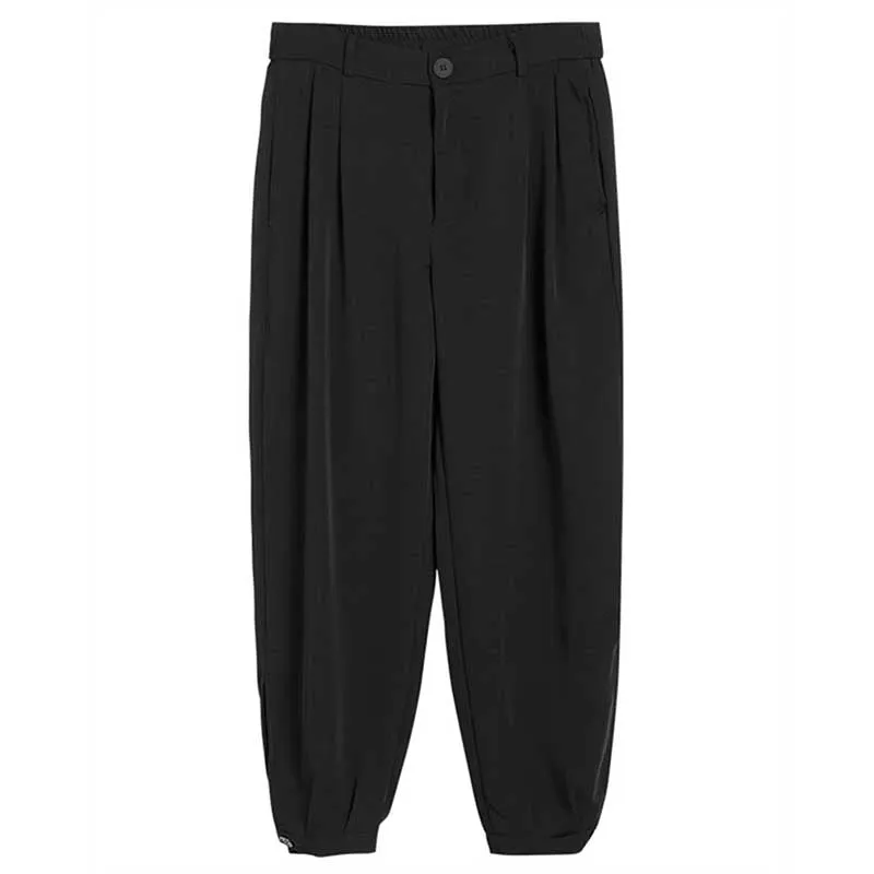 Men's Casual Loose Elastic Waist Sports Ninth Pants