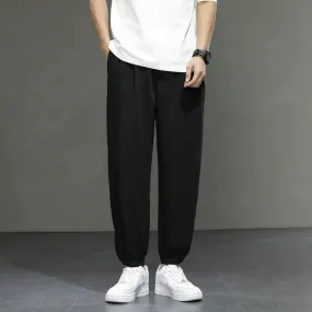 Men's Casual Loose Elastic Waist Sports Ninth Pants