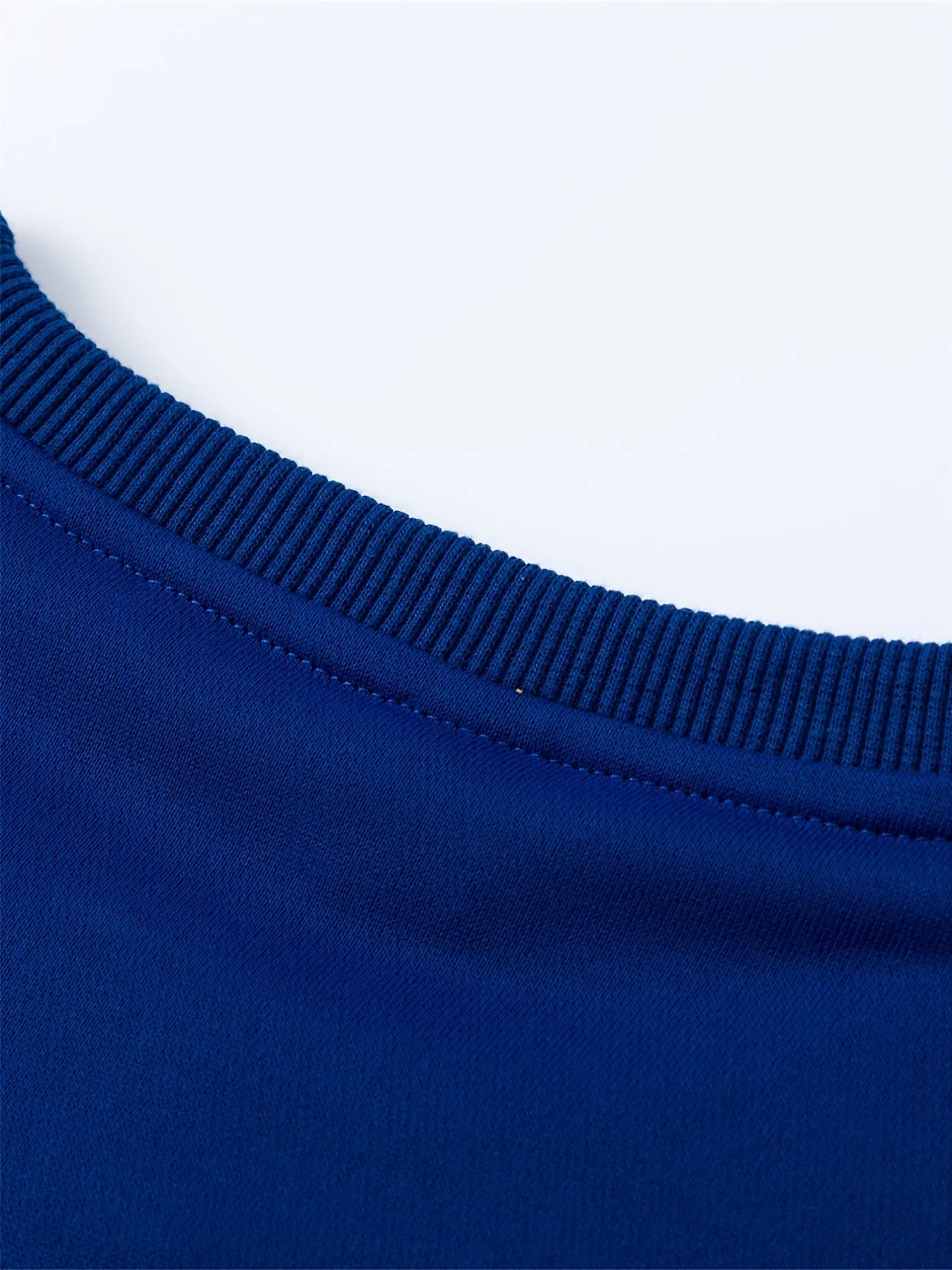Men's Twill Drop Shoulder Blue Round Neck Pullover Sweatshirt