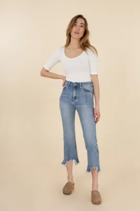New Play Wide Leg Bottom Ripped Jeans