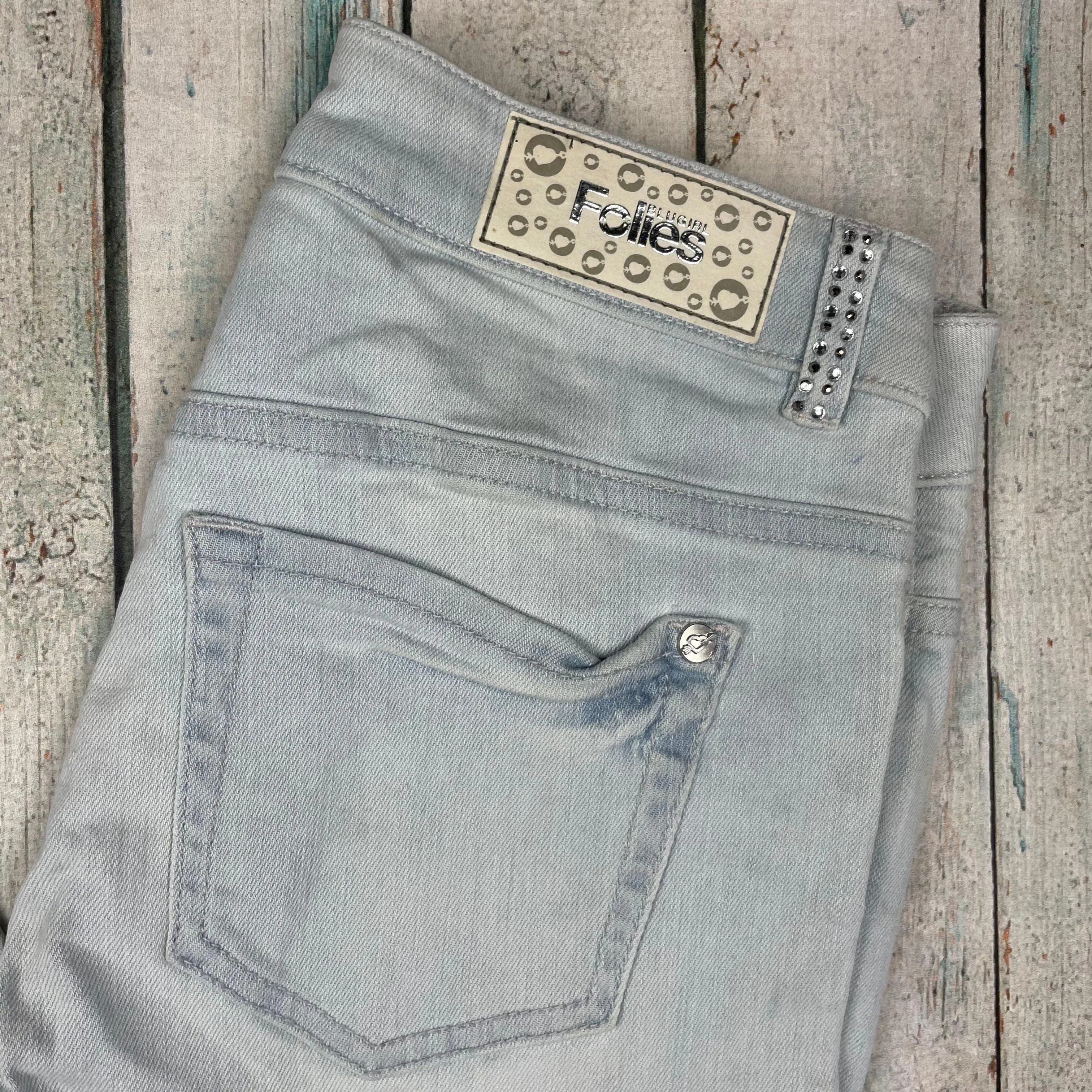 NWT -Blugirl Folies Jewelled Slim Fit Ripped Italian Jeans   -Size 27