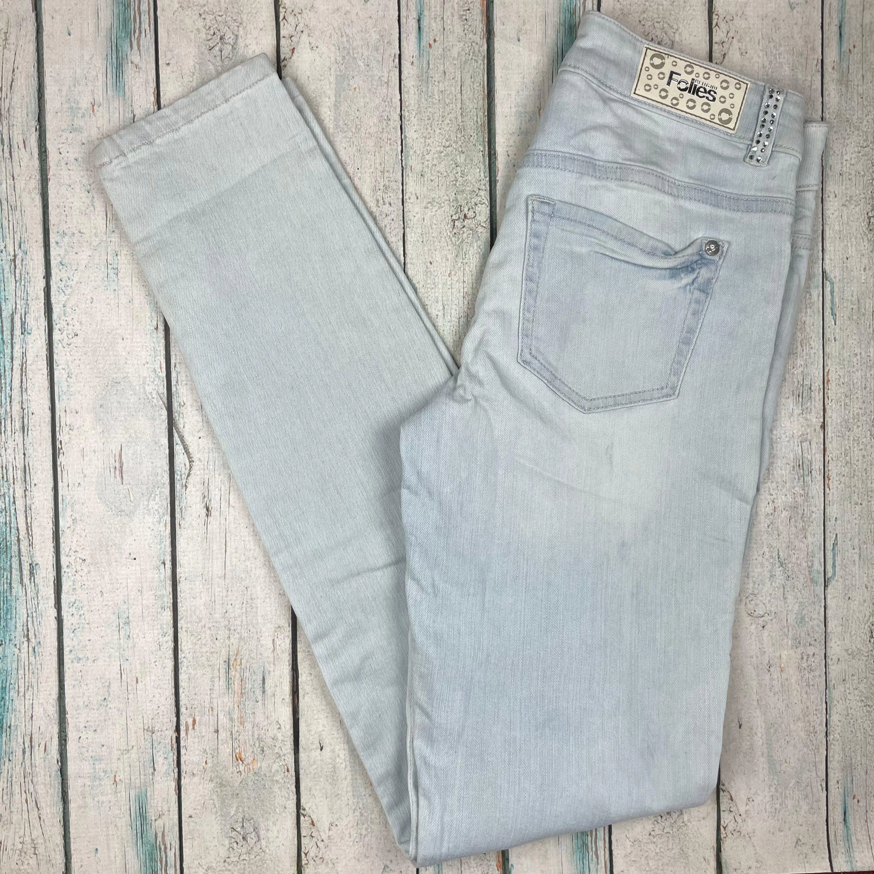 NWT -Blugirl Folies Jewelled Slim Fit Ripped Italian Jeans   -Size 27