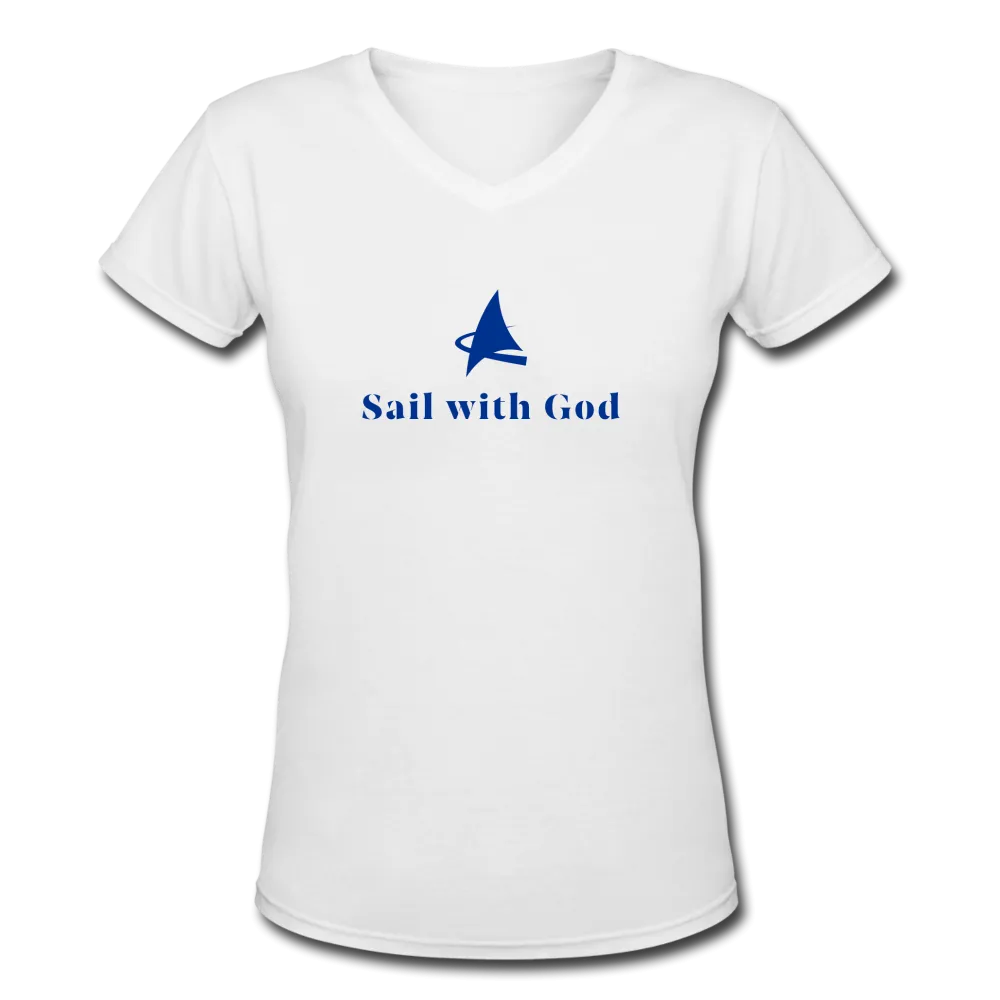 "Sail with God" V-Neck T-Shirt