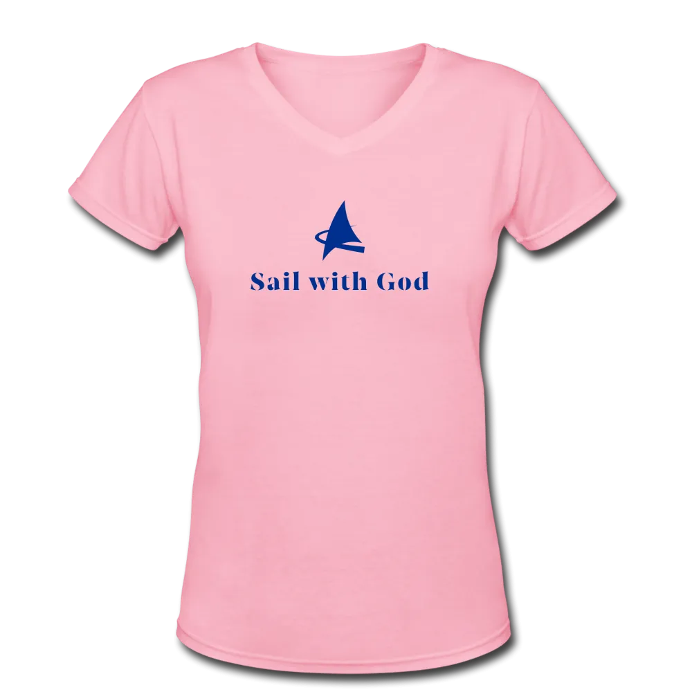 "Sail with God" V-Neck T-Shirt