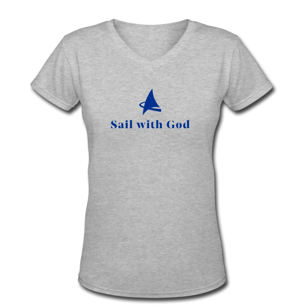 "Sail with God" V-Neck T-Shirt