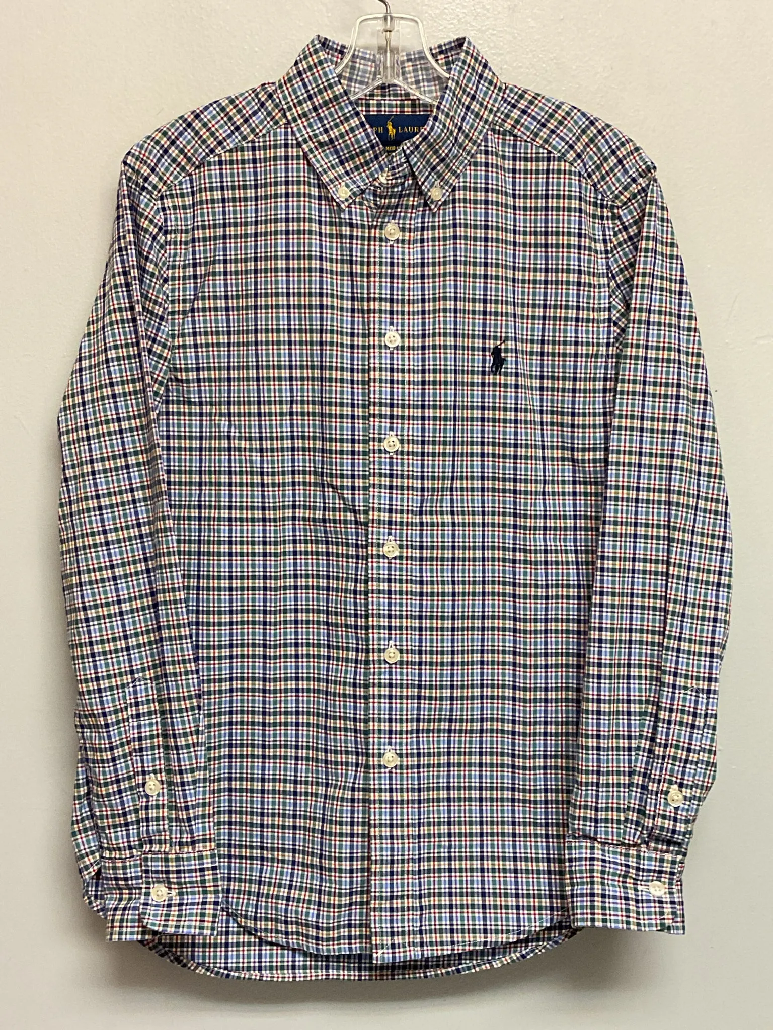 Ralph Lauren Size 10 Blue Plaid Cotton Big Boys Shirts & Polos
