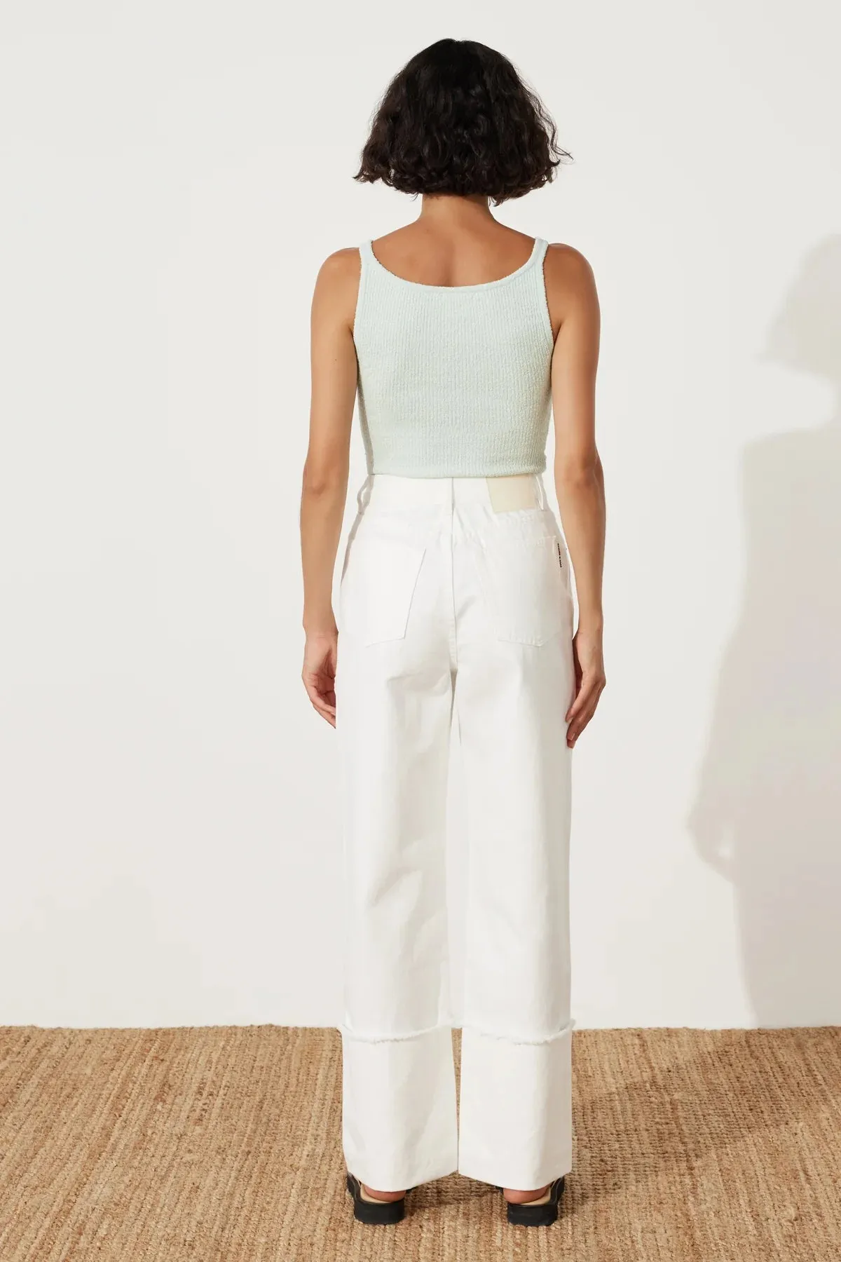 RECYCLED COTTON RELAXED STRAIGHT JEAN | WHITE