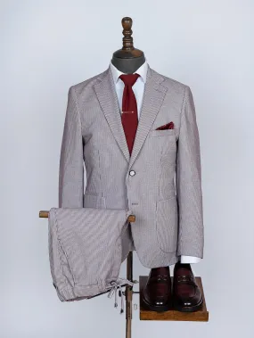 Red Pure Linen Men Summer Suit