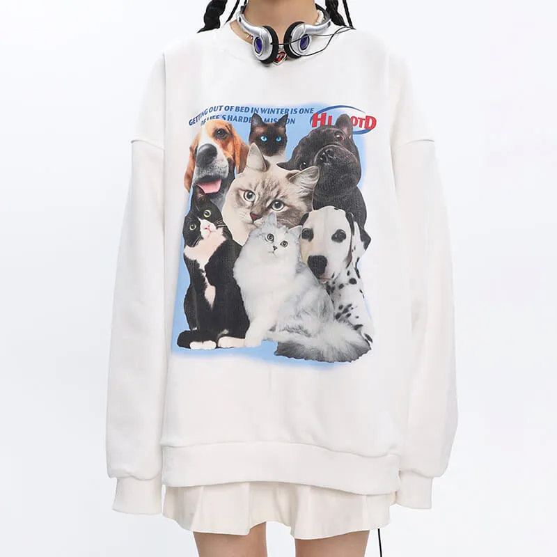 Retro Pets Animals Aesthetic Sweatshirt