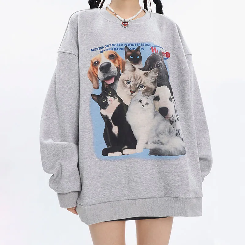 Retro Pets Animals Aesthetic Sweatshirt
