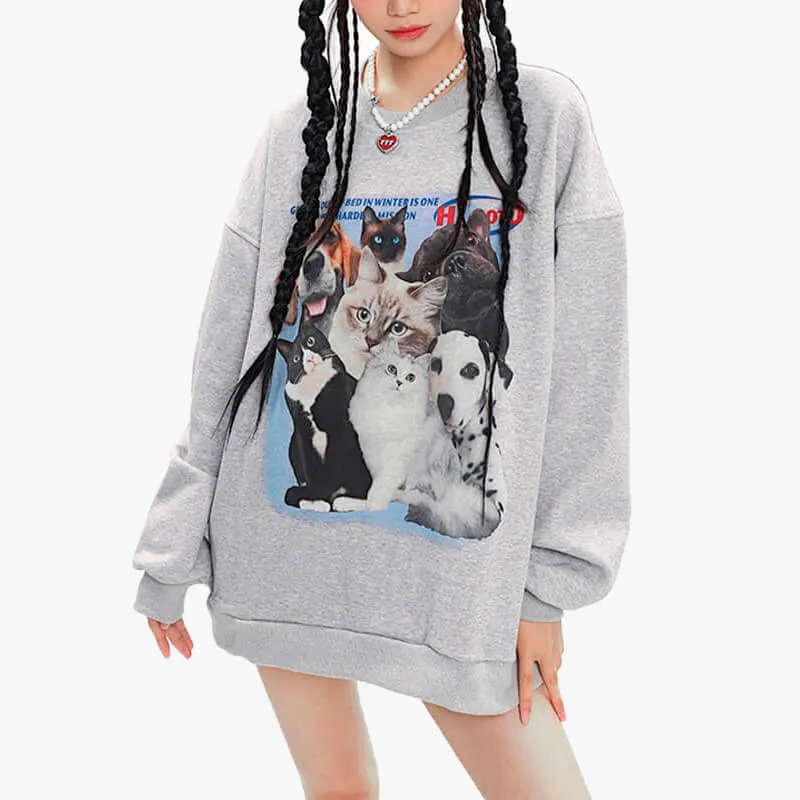 Retro Pets Animals Aesthetic Sweatshirt