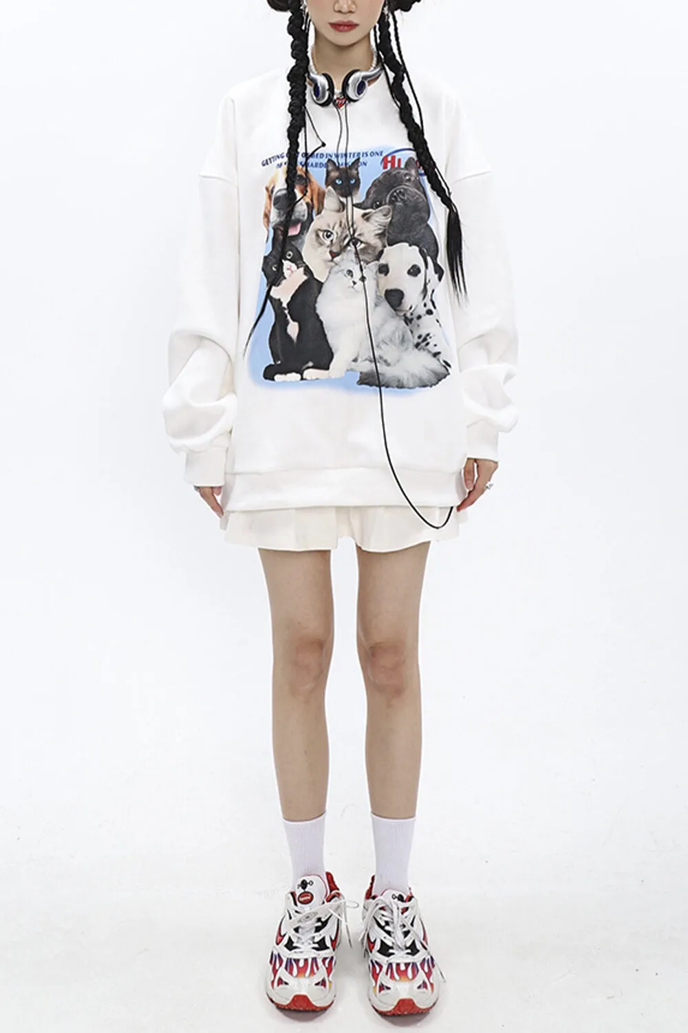 Retro Pets Animals Aesthetic Sweatshirt