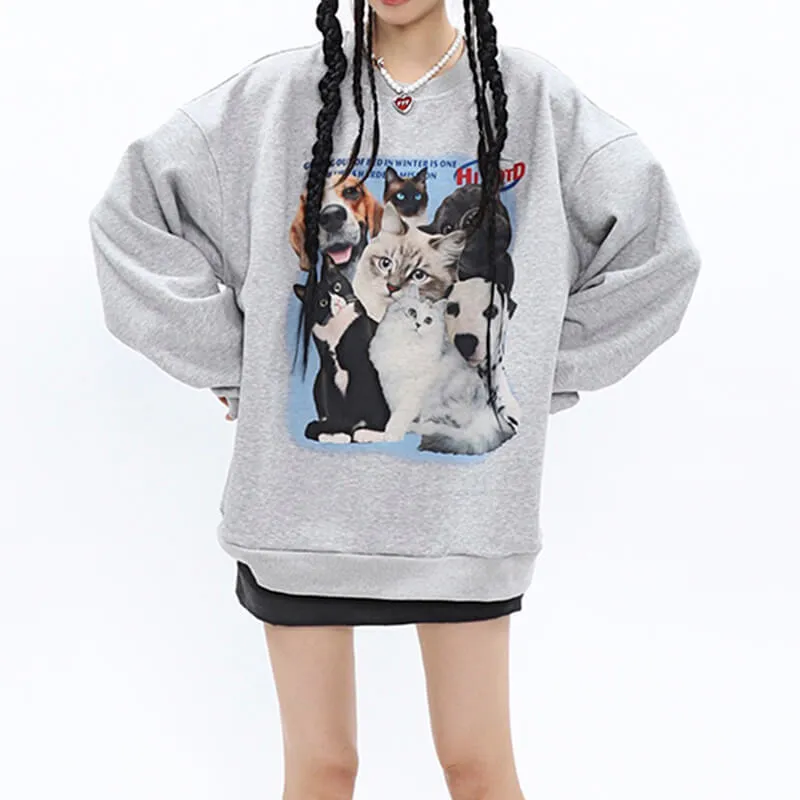 Retro Pets Animals Aesthetic Sweatshirt