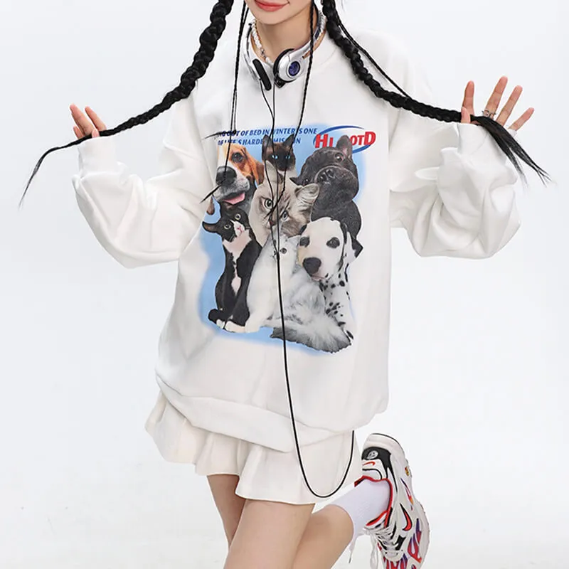 Retro Pets Animals Aesthetic Sweatshirt