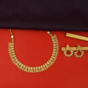 Round Neck Gold Look Necklace Set 16669-33