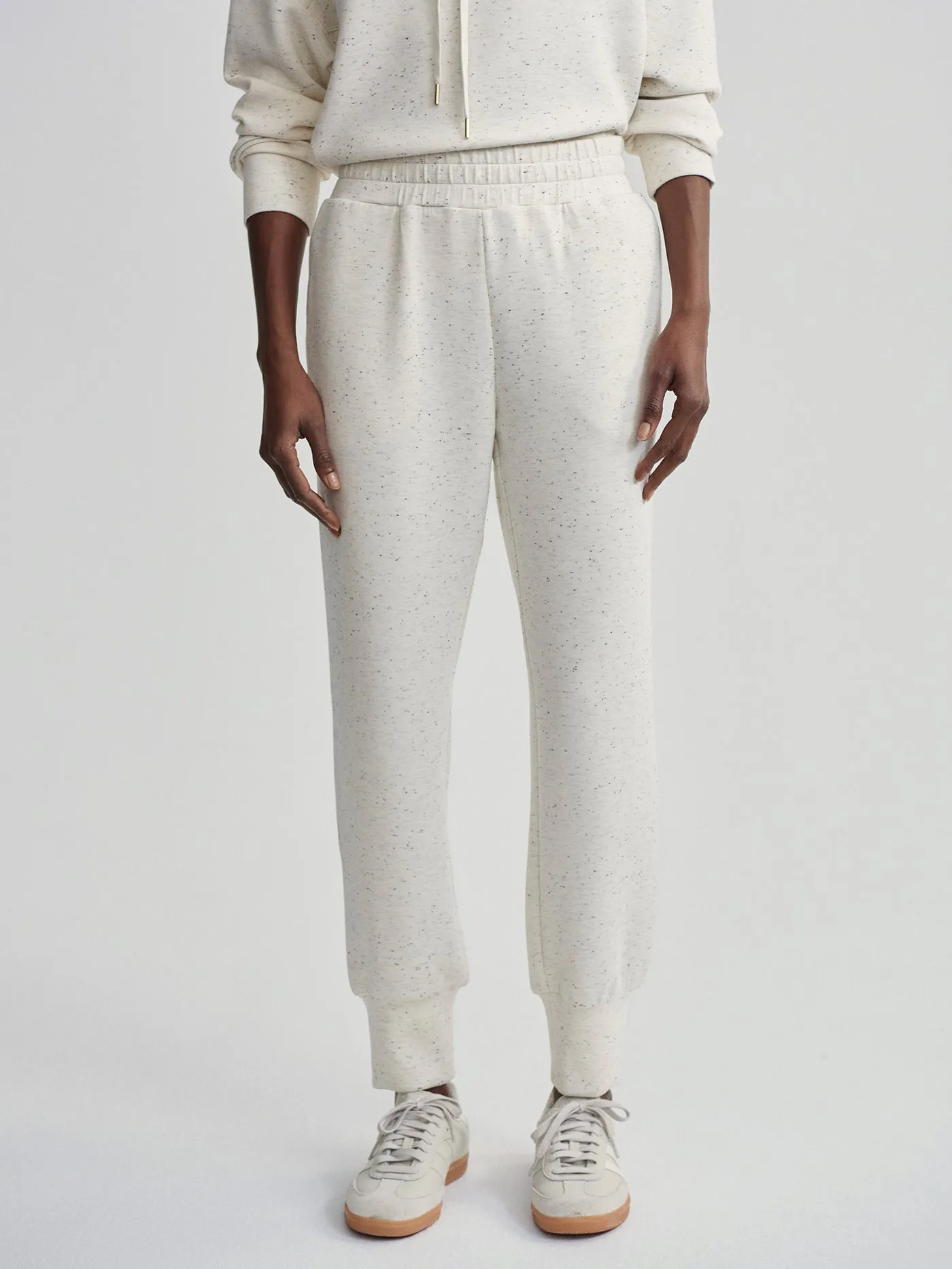 The Slim Cuff Pant 27.5 in Ivory Marl Fleck