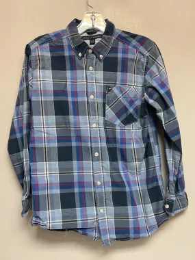 Tommy Hilfiger Size 16 Blue Plaid Cotton Big Boys Shirts & Polos
