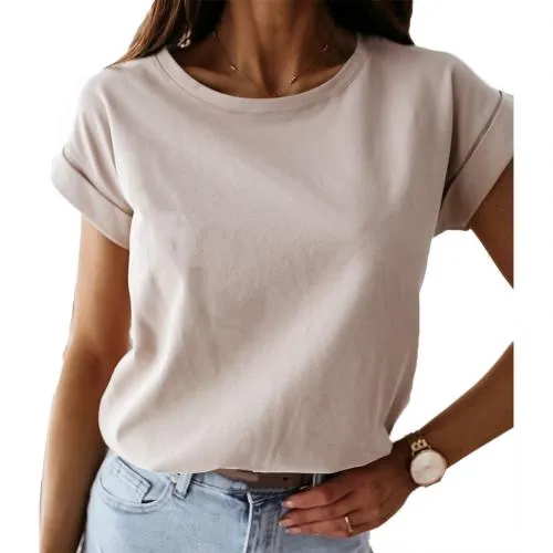 Tshirt Women Round Neck Short Sleeve White Solid Black Ladies Tshirts Halter 2020 Summer Fashion Casual T Shirts футболка женски