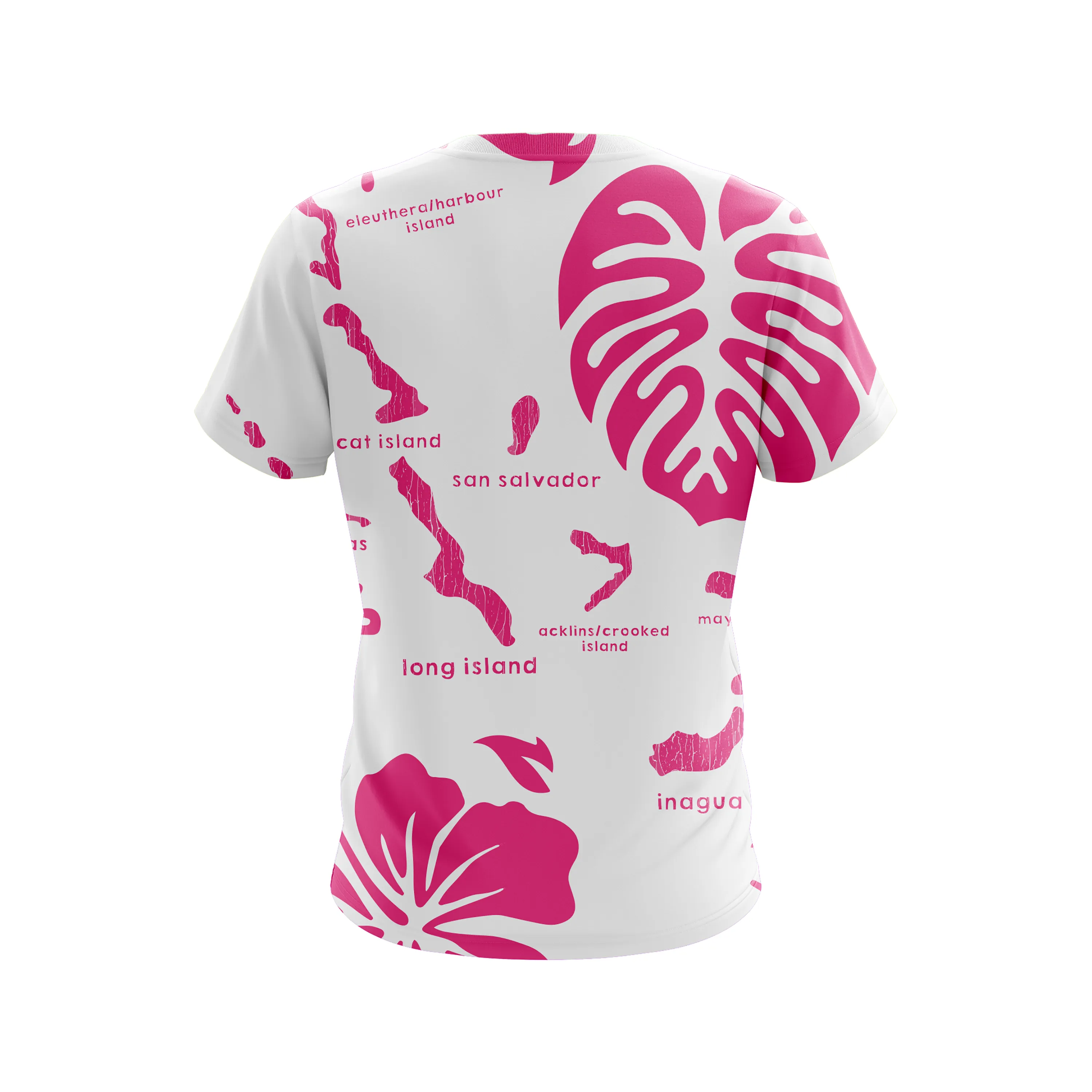 (V-NECK) ARCHIPELAGO TEE- WHITE & PINK