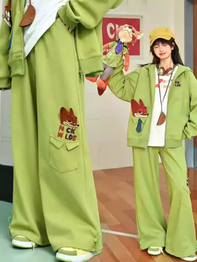 Zootopia Plush Nick Green Drawstring Cuff Straight-Leg Pants