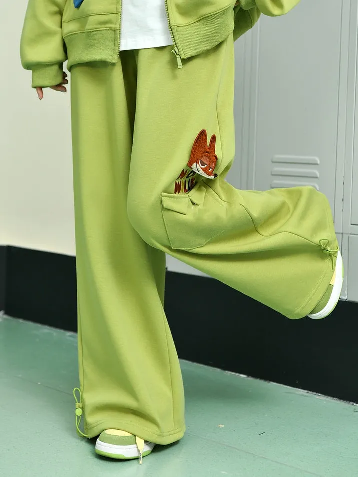 Zootopia Plush Nick Green Drawstring Cuff Straight-Leg Pants